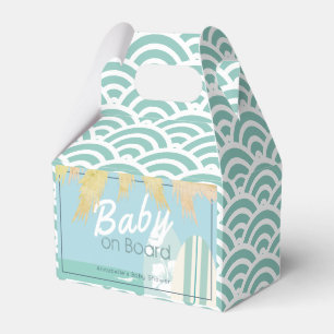 Baby on Board Beach Surf Boy Baby Shower Favor Box
