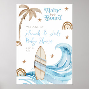 Baby on Board Blue Boy Baby Shower Welcome Sign