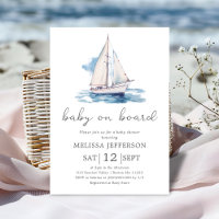 Baby on Board Boat Baby Shower Invitation