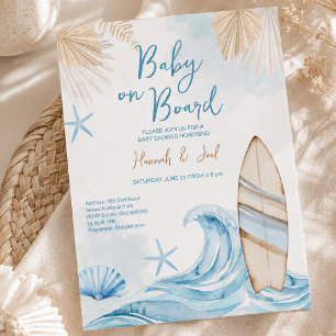 Baby on Board Boy Boho Baby Shower Invitation