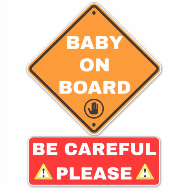 Baby On Board Car Sign - Warning Message (Front)