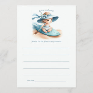 Baby on Board Coastal Baby Shower Advice Card