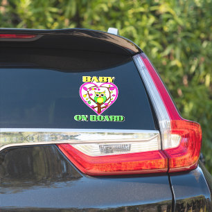 Baby on board - Colourful owl - Car rear