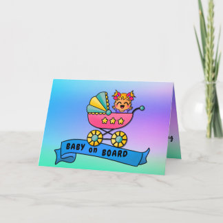 Baby on Board Congratulations for Girls Birth Card