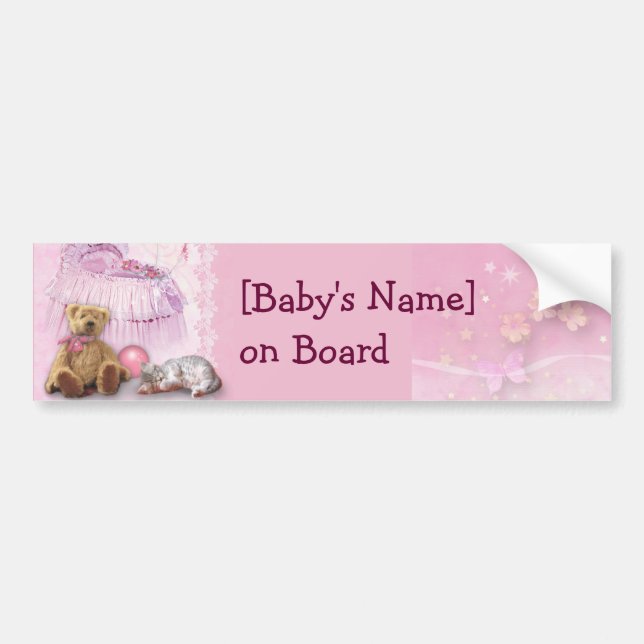 Baby on Board (customizable) Bumper Sticker (Front)