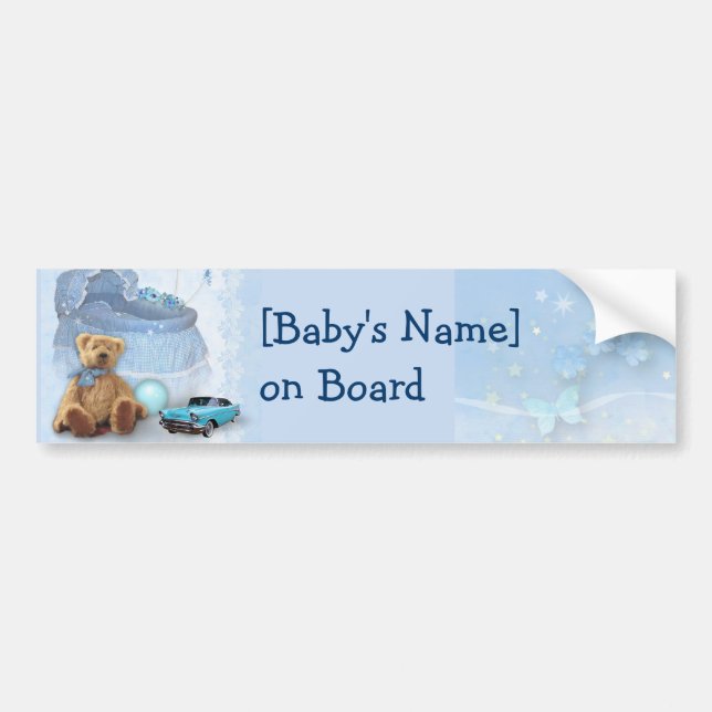 Baby on Board (customizable) Bumper Sticker (Front)