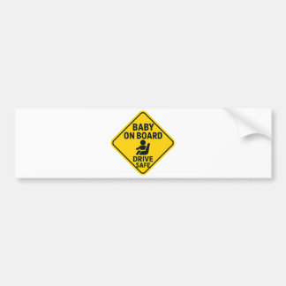 Baby On Board – Drive Safe Bright Yellow Car  Bumper Sticker
