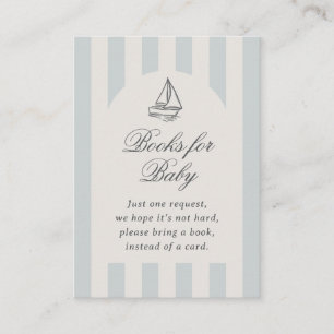 Baby On Board Elegant Blue Sailboat Books For Baby Enclosure Card