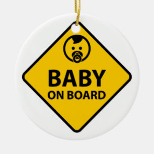 Baby on Board funny baby design Ceramic Ornament