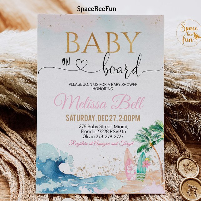 Baby on Board Invitation Under the Sea invite Girl (Creator Uploaded)