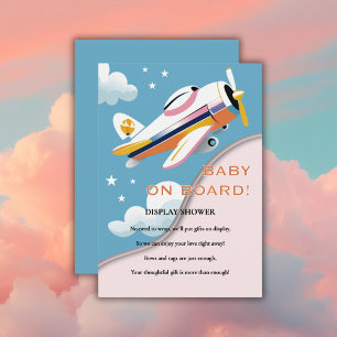 Baby on Board Modern Aviation Airplane Baby Shower Enclosure Card