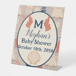 Baby on Board Nautical Baby Shower Pedestal Sign