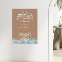 Baby On Board Neutral Surf Baby Shower Welcome