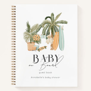 Baby on Board Palm Tree Baby Shower Guest Book