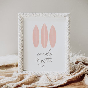 Baby on Board Pink Surfboard Cards and Gifts Sign