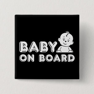 Baby on Board pregnancy announcement 2 Inch Square Button