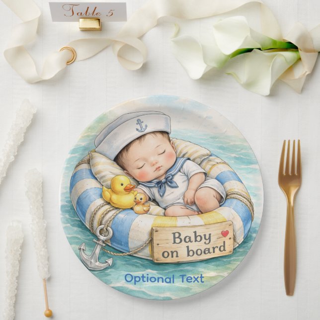 Baby on Board Shower  Paper Plate (Wedding)