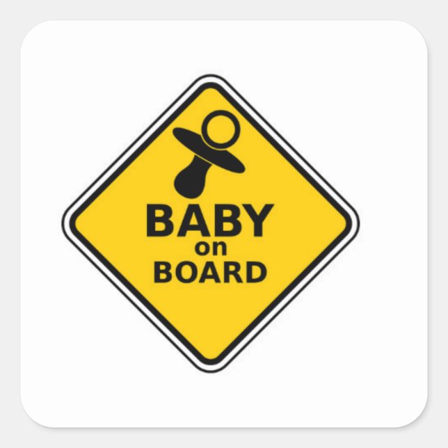 Baby on board square sticker (Front)