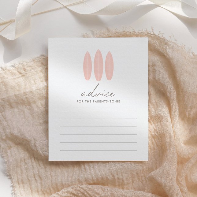 Baby on Board Surf Baby Shower Advice Card (Creator Uploaded)