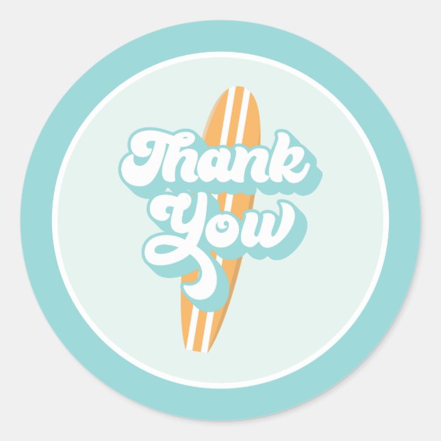 Baby on Board Surf Beach Baby Shower Classic Round Sticker (Front)