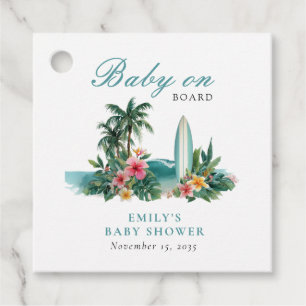 Baby On Board Surf Beach Baby Shower Favour Tags