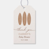 Baby on Board Surfboard Baby Shower Gift Tags (Front)
