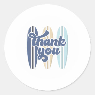 Baby on Board Surfboard Baby Shower Thank You Classic Round Sticker