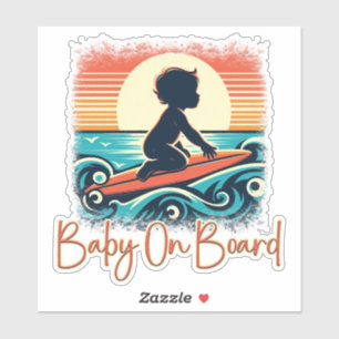Baby On Board Surfboard, Baby Surfing, Surf Decal