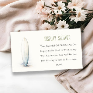 Baby On Board Surfboard Display Shower Baby Shower Enclosure Card