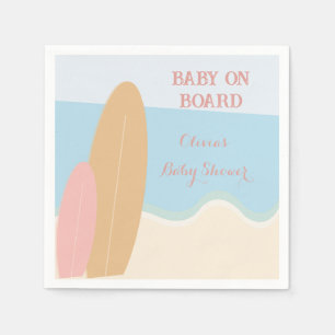 Baby on Board Surfing Beach Baby Shower  Napkin