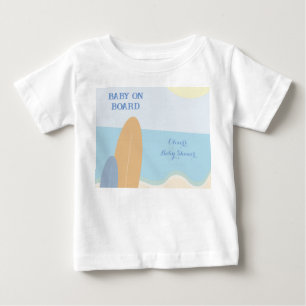Baby on Board Surfing Beach Baby Shower T-Shirt
