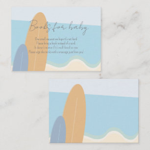 Baby on Board Surfing Beach Books For Baby Shower Enclosure Card