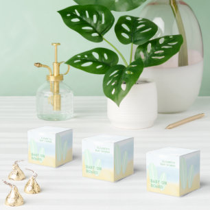 Baby On Board Surfing Beach Watercolor Baby Shower Favor Box