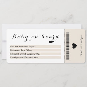 Baby On Board Travel Boarding Pass Pregnancy Announcement