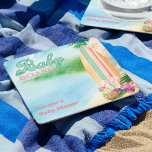 Baby on Board Tropical Summer Beach Square Paper Coaster<br><div class="desc">Baby on board coasts decorated with watercolor dreamy beach scene,  surfboards,  summer accessories,  coconut mocktail and retro typography. Gender neutral theme for your luau,  surfing or beach themed gender reveal or baby shower for baby girl or baby boy.</div>