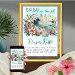 Baby on Board Tropical Surfing Diaper Raffle Poster<br><div class="desc">The "Baby on Board" tropical surfing-themed exotic floral design is a baby shower template that features a gender-neutral theme with a tropical flair. The design depicts a grouping of colourful surfboards with the ocean and a splashing wave amidst a beautiful tropical floral surround. The colour scheme consists of soft shades...</div>