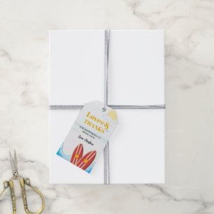Baby on on board beach baby shower thank you gift tags