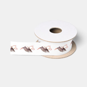 Baby on Stork Satin Ribbon