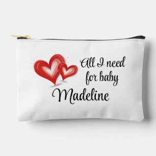 Baby On The Go Bag,  Hearts, Personalized  Accessory Pouch