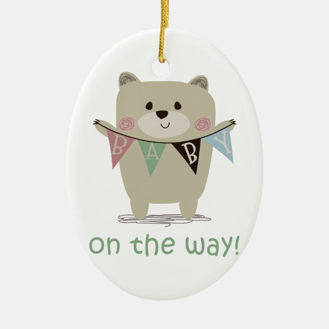 BABY ON THE WAY CERAMIC ORNAMENT (Front)