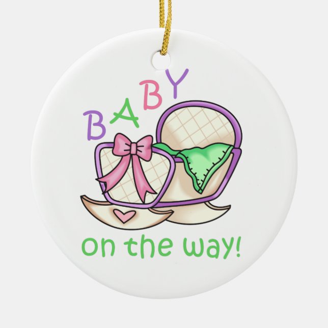 Baby On The Way! Ceramic Ornament (Front)