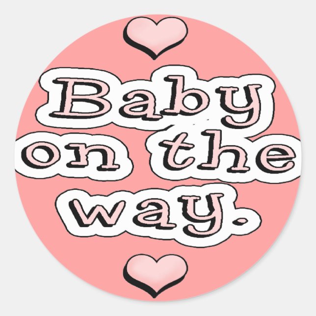Baby On The Way Classic Round Sticker (Front)