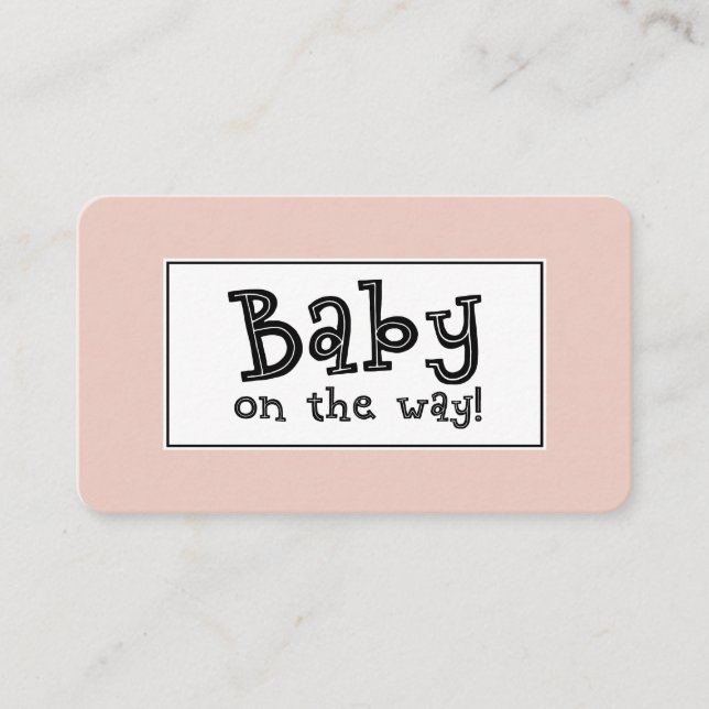 Baby on the Way! Editable Blush Gift Registry Card (Front)