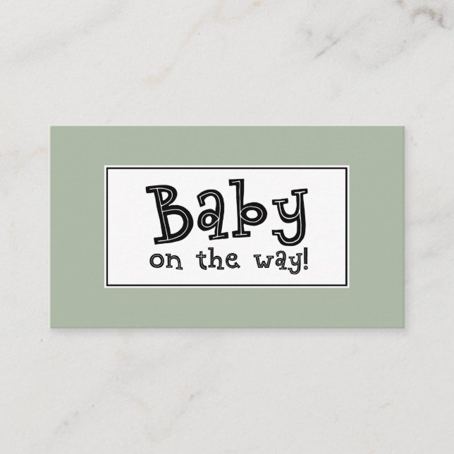 Baby on the Way! Editable Sage Gift Registry Card (Front)