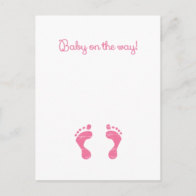 BABY ON THE WAY.png Announcement Postcard (Front)