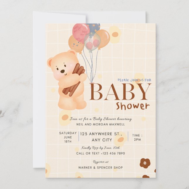 Baby On The Way Vibes Invitation (Front)