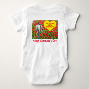 baby one piece.  Happy Valentine's Day.  black lab Bodysuit