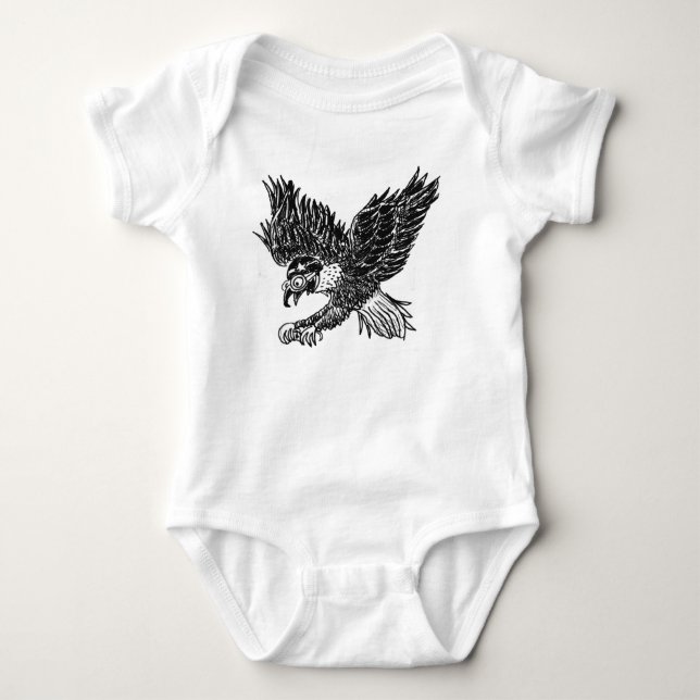 Baby onsie with eagle and future snowboarder bodysuit (Front)