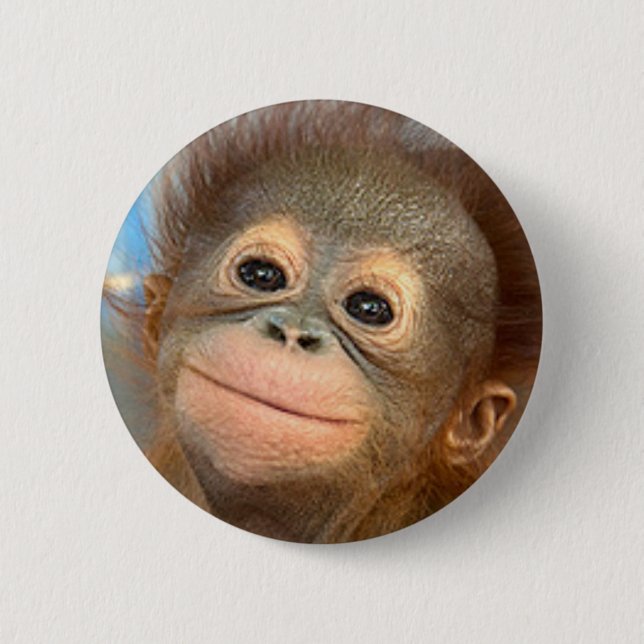 BABY ORANGUTAN BUTTON PIN (Front)