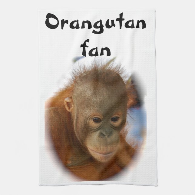 Baby Orangutan Kitchen Towel (Vertical)